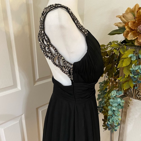 Betsy&Adam Elegant Formal Fit & Flare Mini Dress with Rhinestones – size 14 - Picture 3 of 12